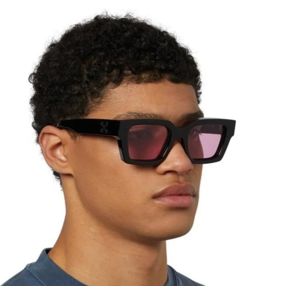 Off-White Men Sunglasses Black Pink Square OERI008 VIRGIL 1030 NEW AUTHENTIC